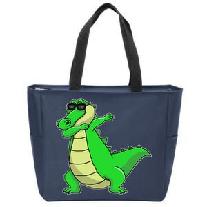 Dabbing Alligator Zip Tote Bag