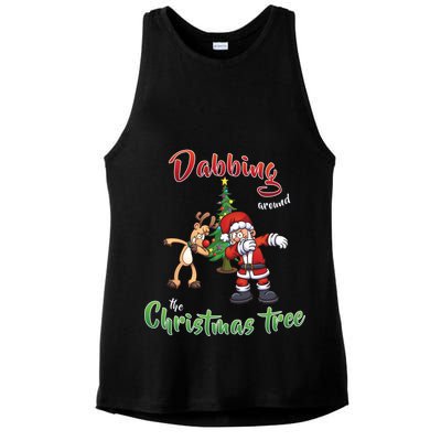 Dabbing Around The Christmas Tree Ladies PosiCharge Tri-Blend Wicking Tank