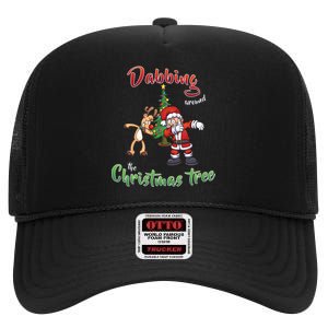 Dabbing Around The Christmas Tree High Crown Mesh Back Trucker Hat