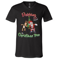 Dabbing Around The Christmas Tree V-Neck T-Shirt