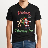 Dabbing Around The Christmas Tree V-Neck T-Shirt