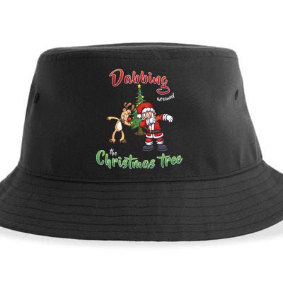 Dabbing Around The Christmas Tree Sustainable Bucket Hat