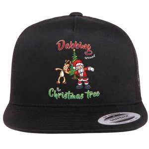 Dabbing Around The Christmas Tree Flat Bill Trucker Hat