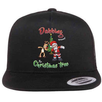 Dabbing Around The Christmas Tree Flatbill Hat