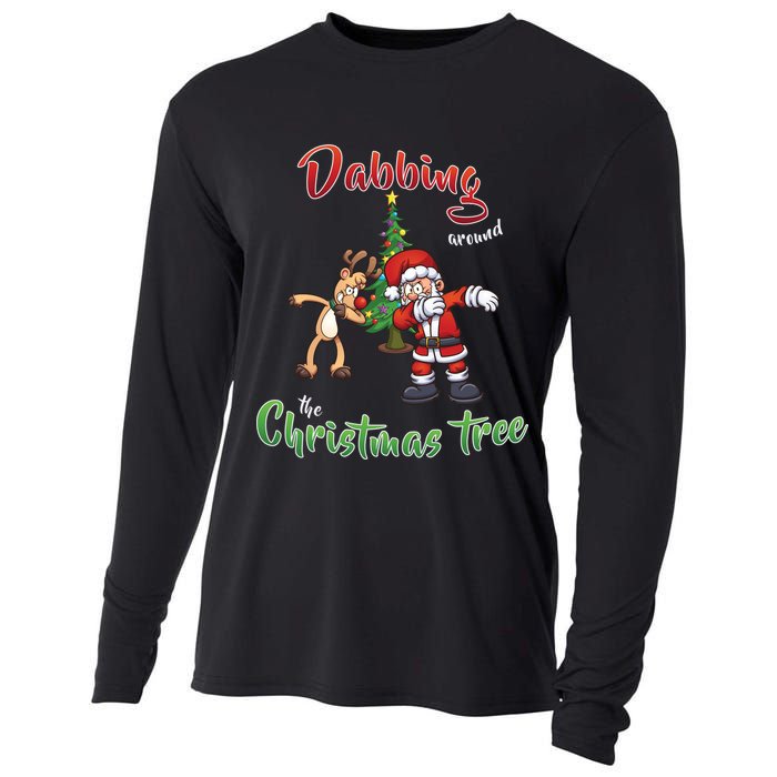 Dabbing Around The Christmas Tree Cooling Performance Long Sleeve Crew