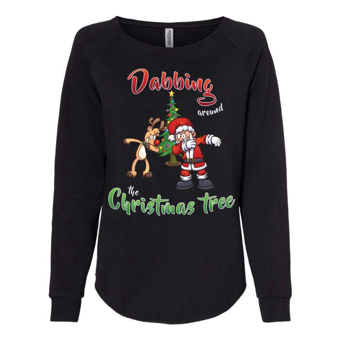 Dabbing Around The Christmas Tree Womens California Wash Sweatshirt