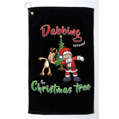 Dabbing Around The Christmas Tree Golf Towel