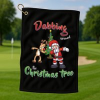 Dabbing Around The Christmas Tree Golf Towel