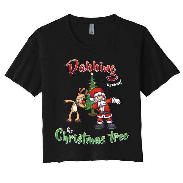 Dabbing Around The Christmas Tree Crop Top