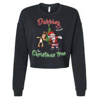 Dabbing Around The Christmas Tree Cropped Pullover Crew