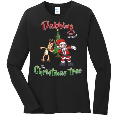 Dabbing Around The Christmas Tree Ladies Long Sleeve Shirt