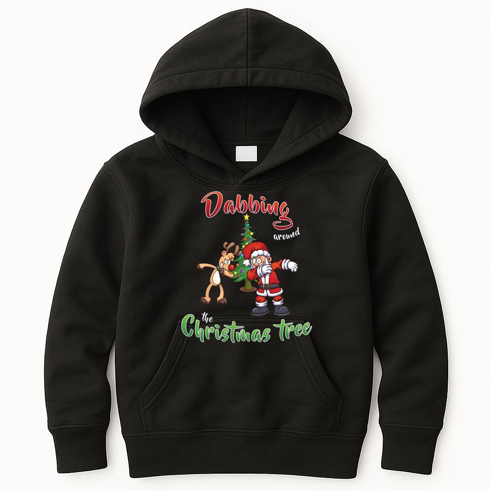 Dabbing Around The Christmas Tree Kids Hoodie