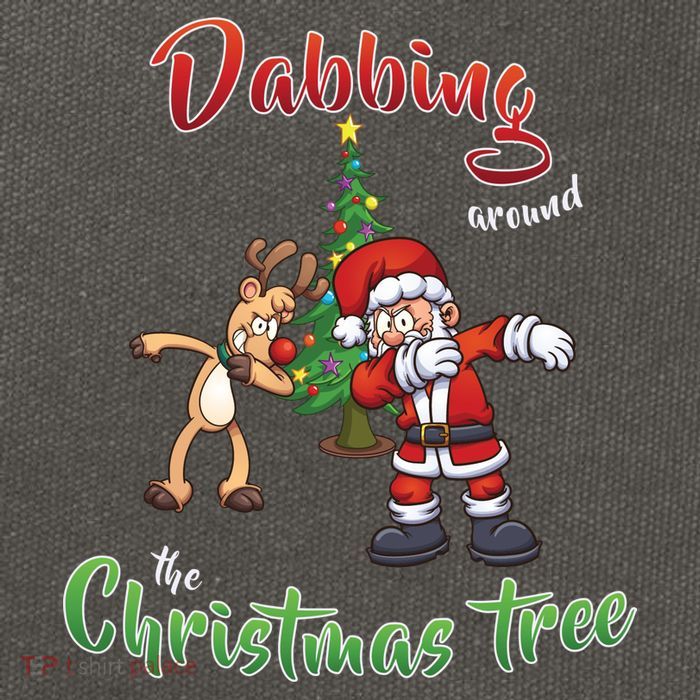 Dabbing Around The Christmas Tree Cotton Canvas Backpack
