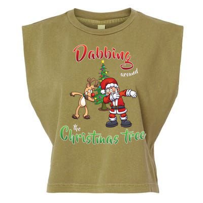 Dabbing Around The Christmas Tree Garment-Dyed Women's Muscle Tee