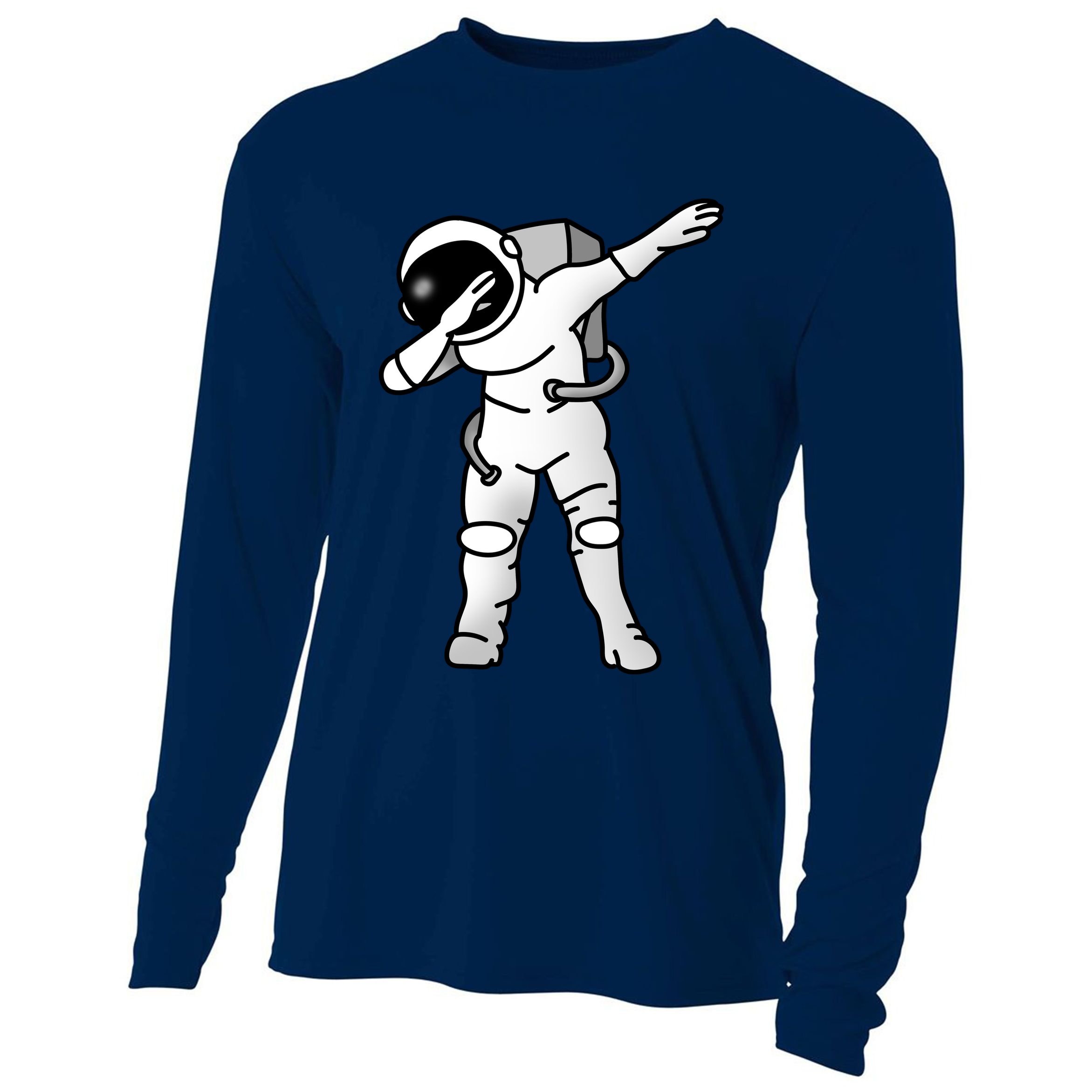 Dabbing Astronaut Cooling Performance Long Sleeve Crew