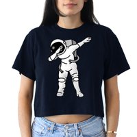 Dabbing Astronaut Women's Crop Top Tee