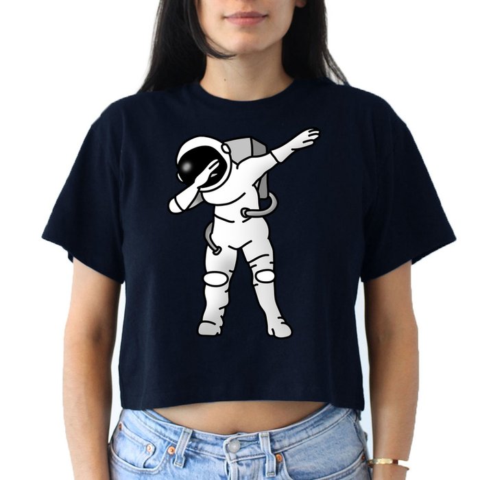 Dabbing Astronaut Women's Crop Top Tee
