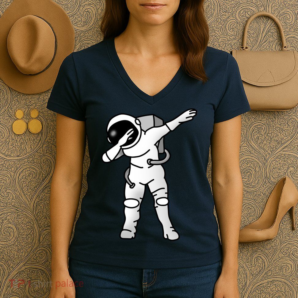 Dabbing Astronaut Women's V-Neck T-Shirt