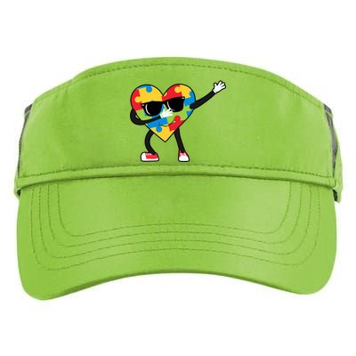 Dabbing Autism Awareness Puzzle Piece Heart Adult Drive Performance Visor