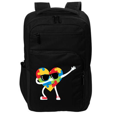 Dabbing Autism Awareness Puzzle Piece Heart Impact Tech Backpack