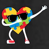 Dabbing Autism Awareness Puzzle Piece Heart Golf Towel