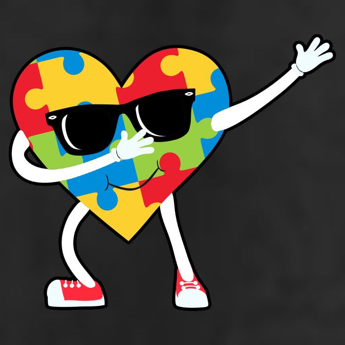 Dabbing Autism Awareness Puzzle Piece Heart Golf Towel