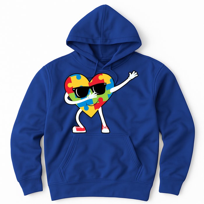 Dabbing Autism Awareness Puzzle Piece Heart Hoodie