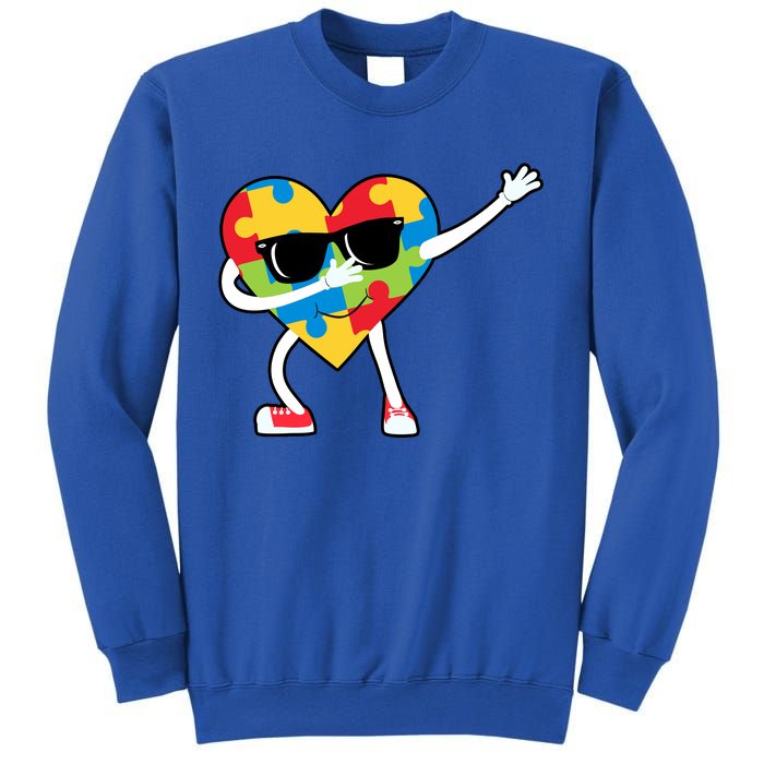 Dabbing Autism Awareness Puzzle Piece Heart Sweatshirt