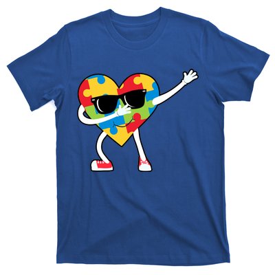 Dabbing Autism Awareness Puzzle Piece Heart T-Shirt