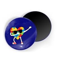 Dabbing Autism Awareness Puzzle Piece Heart Magnet
