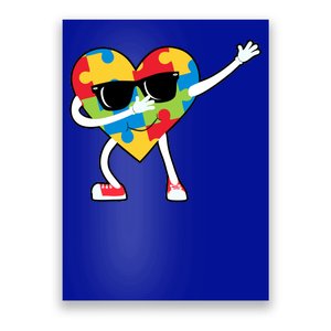 Dabbing Autism Awareness Puzzle Piece Heart Poster