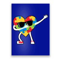 Dabbing Autism Awareness Puzzle Piece Heart Poster