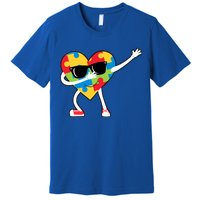 Dabbing Autism Awareness Puzzle Piece Heart Premium T-Shirt