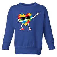 Dabbing Autism Awareness Puzzle Piece Heart Toddler Sweatshirt