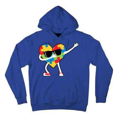 Dabbing Autism Awareness Puzzle Piece Heart Tall Hoodie