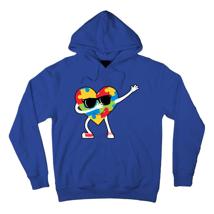 Dabbing Autism Awareness Puzzle Piece Heart Tall Hoodie