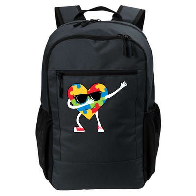 Dabbing Autism Awareness Puzzle Piece Heart Daily Commute Backpack