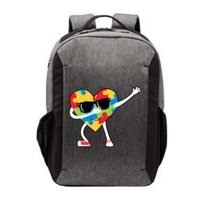 Dabbing Autism Awareness Puzzle Piece Heart Vector Backpack