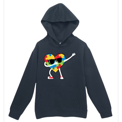 Dabbing Autism Awareness Puzzle Piece Heart Urban Pullover Hoodie