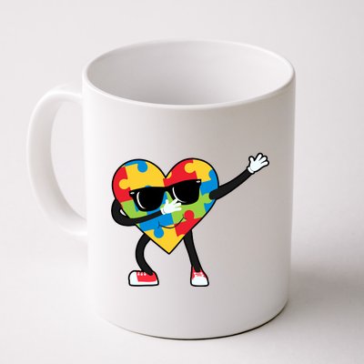 Dabbing Autism Awareness Puzzle Piece Heart Coffee Mug