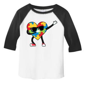 Dabbing Autism Awareness Puzzle Piece Heart Toddler Fine Jersey T-Shirt