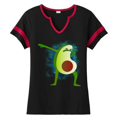 Dabbing Avocado Ladies Halftime Notch Neck Tee