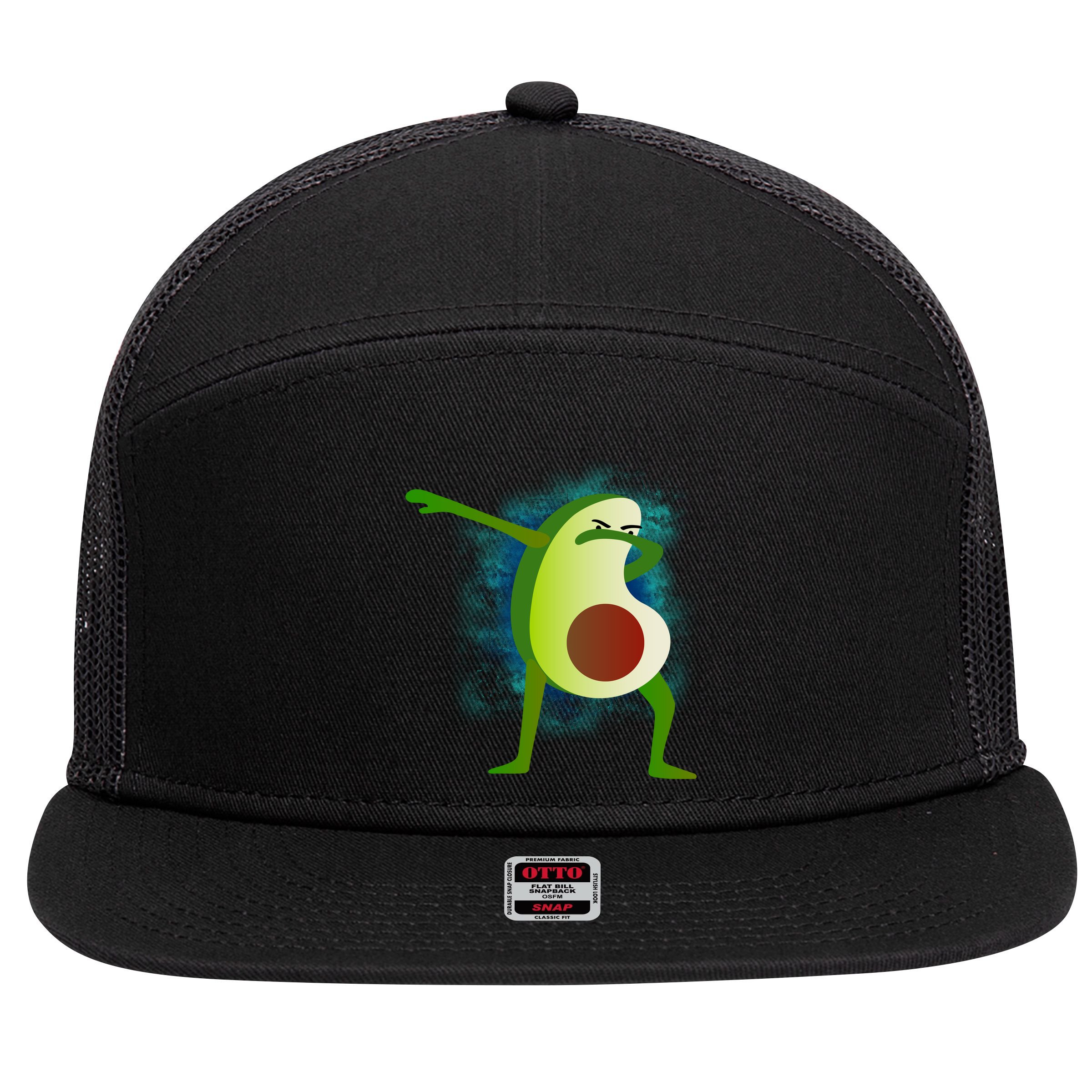 Dabbing Avocado 7 Panel Mesh Trucker Snapback Hat