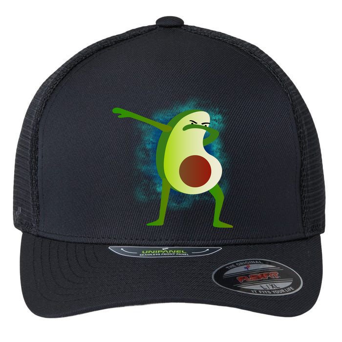 Dabbing Avocado Flexfit Unipanel Trucker Cap