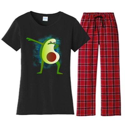 Dabbing Avocado Women's Flannel Pajama Set