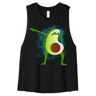 Dabbing Avocado Women's Racerback Cropped Tank