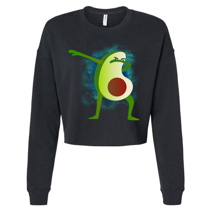 Dabbing Avocado Cropped Pullover Crew