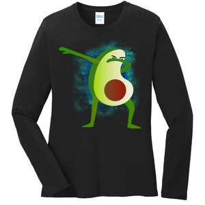 Dabbing Avocado Ladies Long Sleeve Shirt