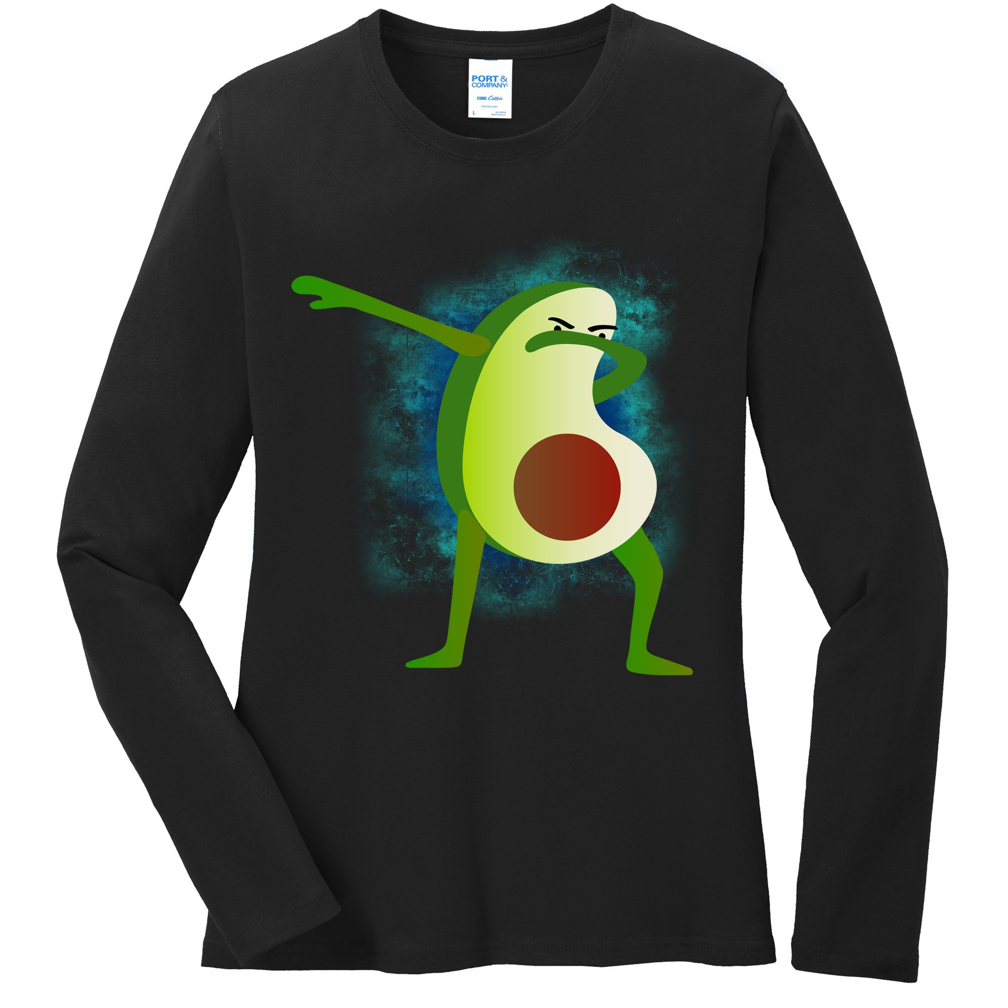 Dabbing Avocado Ladies Long Sleeve Shirt