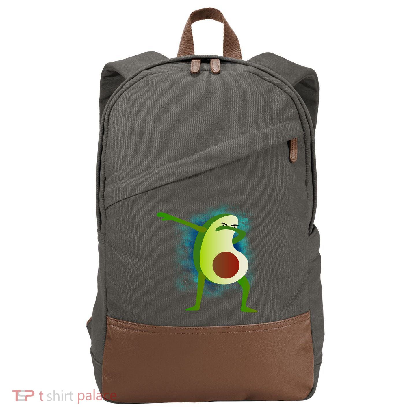 Dabbing Avocado Cotton Canvas Backpack